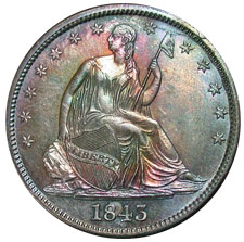 1845 Seated Liberty Half Dollar