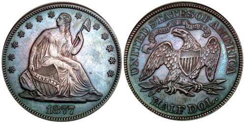 1877 Proof Seated Liberty Half Dollar